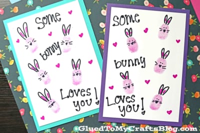 Thumbprint Bunny Cards For Easter