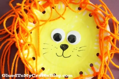 Paper Plate & Craft Yarn Lion Art Project Idea For Kids