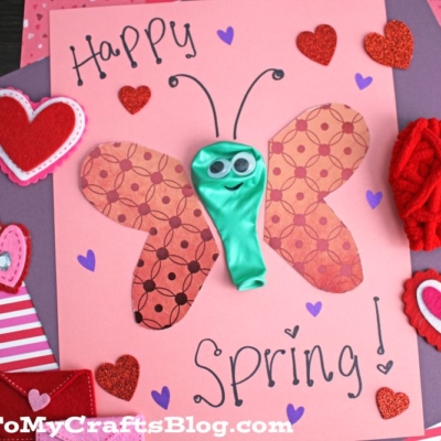 Balloon Butterfly Card Craft Idea