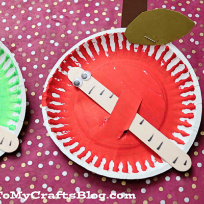 Paper Plate Apple w/Popsicle Stick Worm - Kid Craft