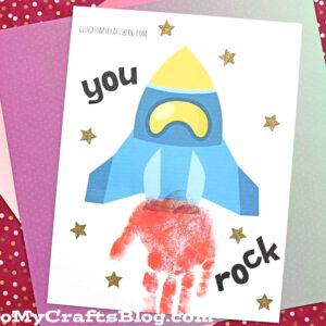 Handprint Rocket Keepsake - You Rock Gift Idea