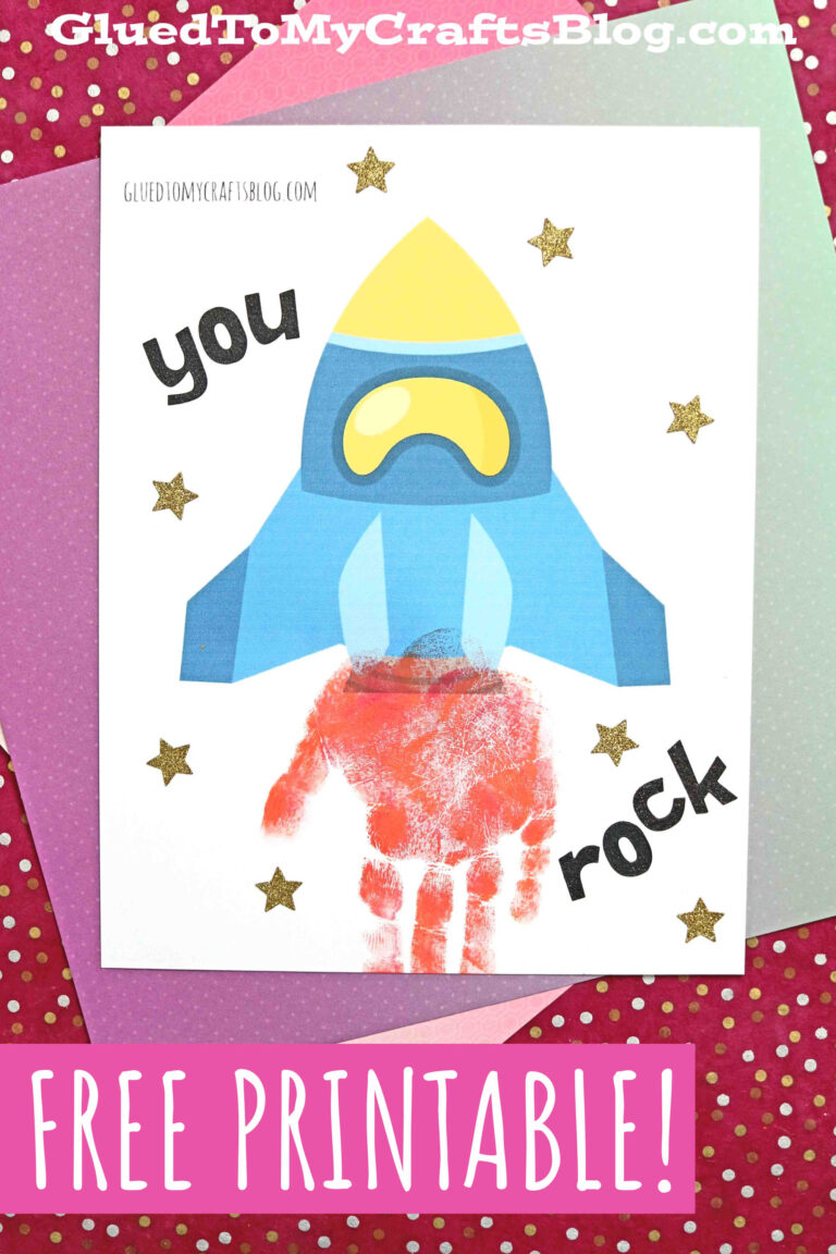 Handprint Rocket Keepsake - You Rock Idea For Father's Day