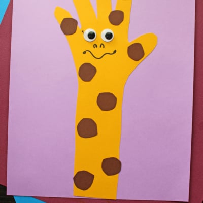Handprint Giraffe - Zoo Inspired Paper Craft