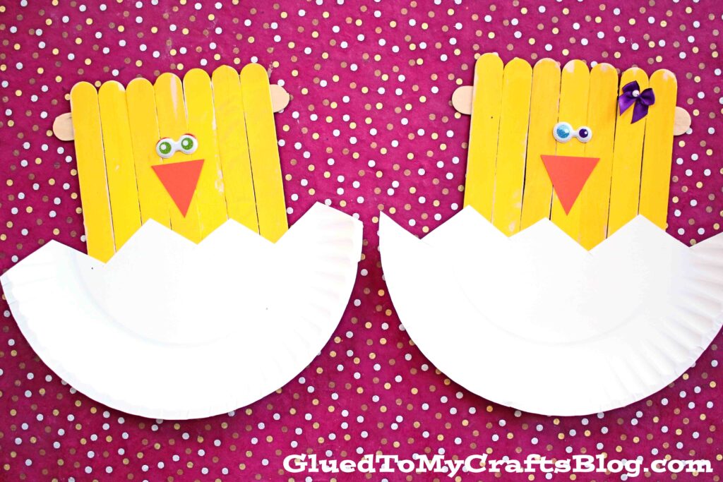 Popsicle Stick Hatching Baby Chick - Spring Kid Craft