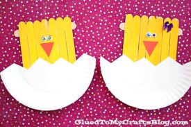 Paper Plate & Popsicle Stick Hatching Baby Chick - Spring Kid Craft