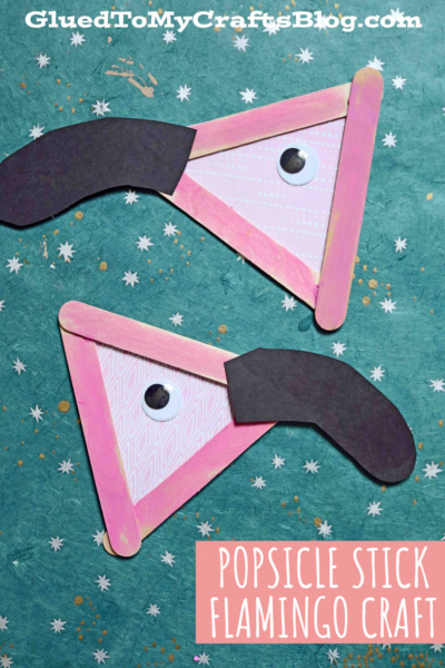 Flamingo Head Kid Craft Idea Made From Popsicle Sticks