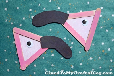 Flamingo Head Kid Craft Idea Made From Popsicle Sticks