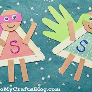 Popsicle Stick Superhero w/Handprint Cape - Kid Craft