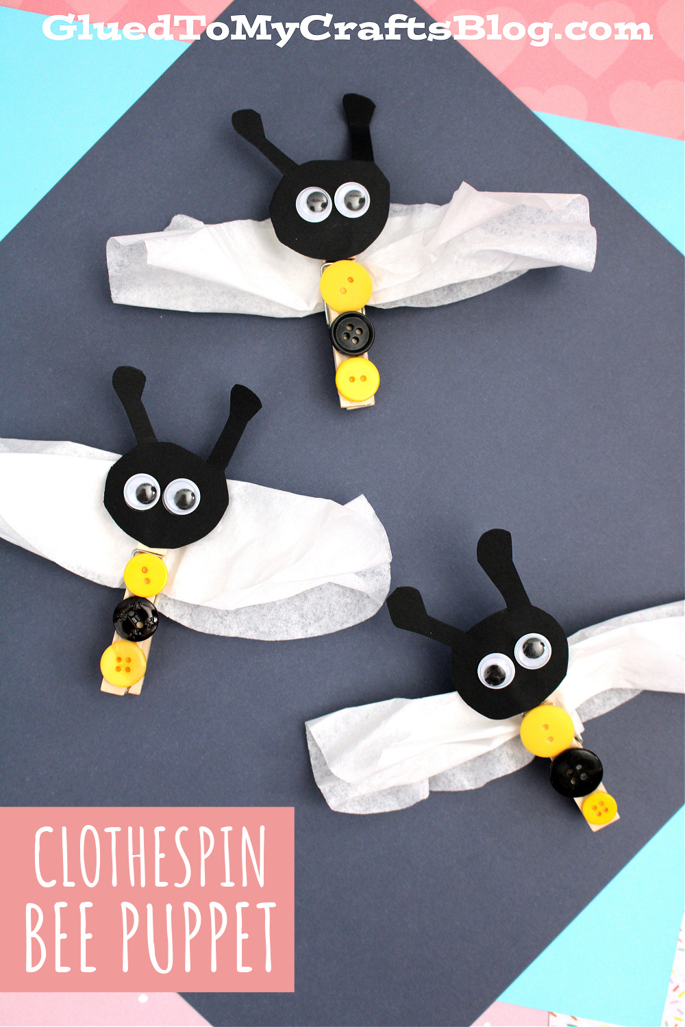 Button & Clothespin Bee Puppet