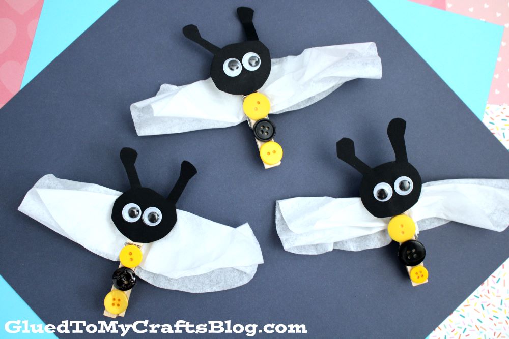 Button, Coffee Filter & Clothespin Bee Puppet