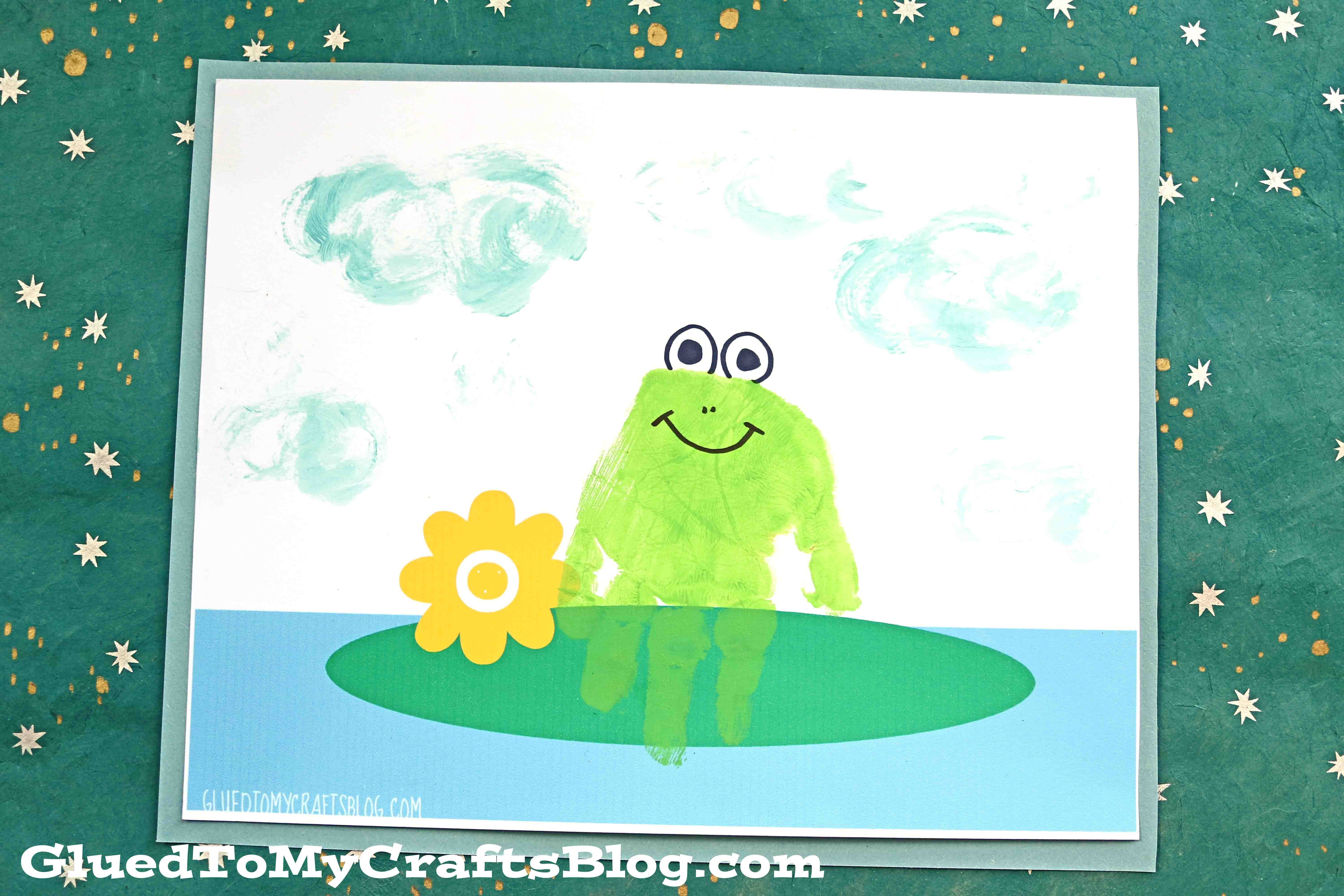 Painted Handprint Frog Keepsake Craft Idea For Kids
