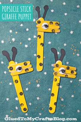 Popsicle Stick Giraffe - Kid Craft Puppet