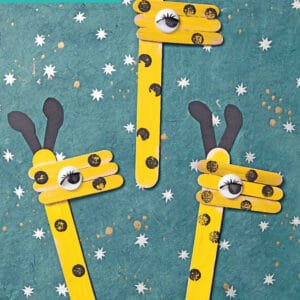 Popsicle Stick Giraffe - Kid Craft Puppet