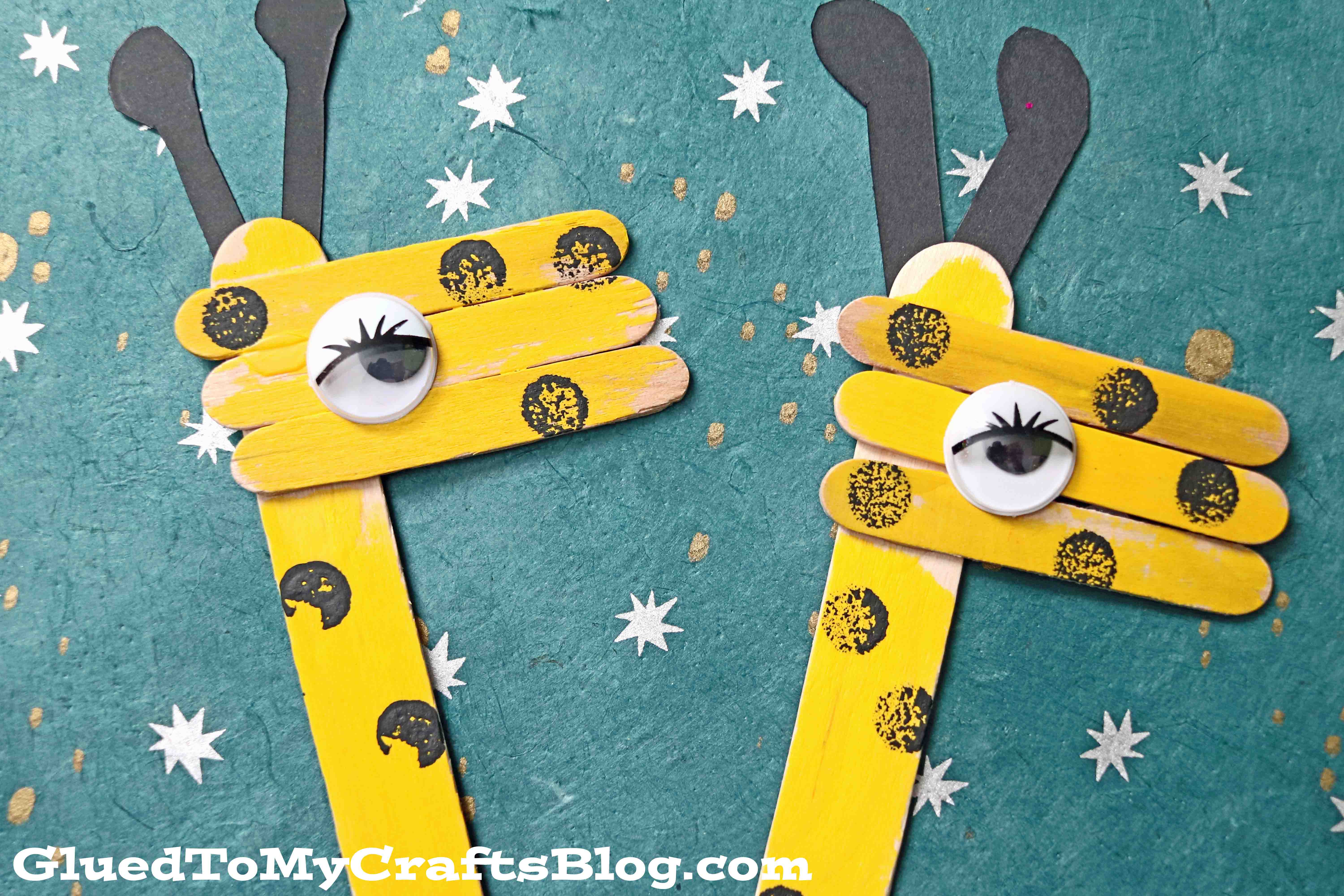 Popsicle Stick Giraffe - Kid Craft Puppet