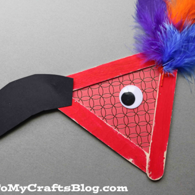 Popsicle Stick Parrot Head - Kid Craft Idea