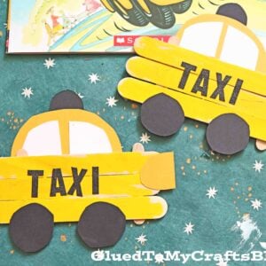SUPER FAST Popsicle Stick Taxi Car - Kid Craft Tutorial