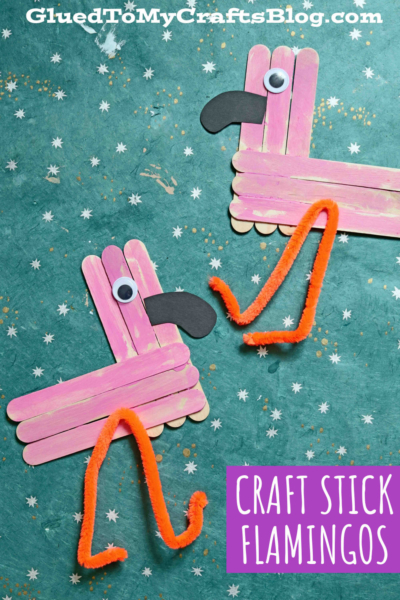 Craft Stick Flamingo - Kid Craft Idea For Summer