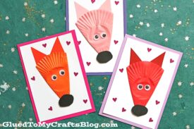 Cupcake Liner Fox Cards - Handmade Kid Craft Idea