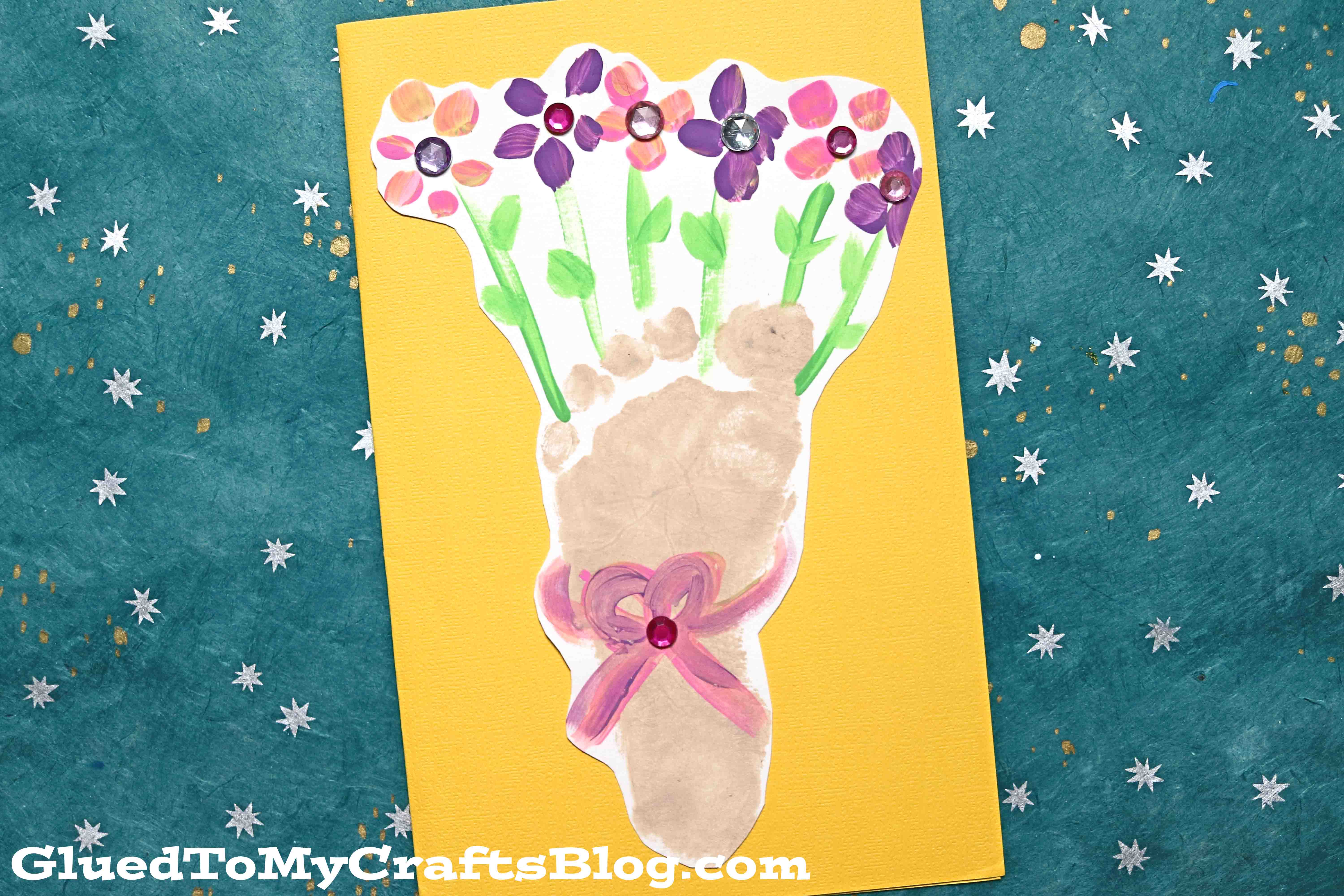 Footprint Flower Bouquet Card - Kid Craft