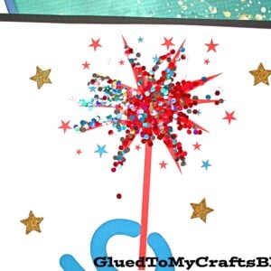 Simple Glitter & Paper Patriotic Firework Sparkler Craft