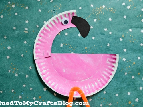 Paper Plate Flamingo Craft Idea