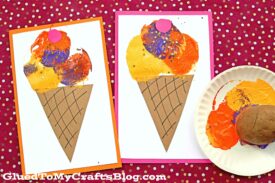 Potato Stamped Ice Cream Cards - Kid Craft For Summer