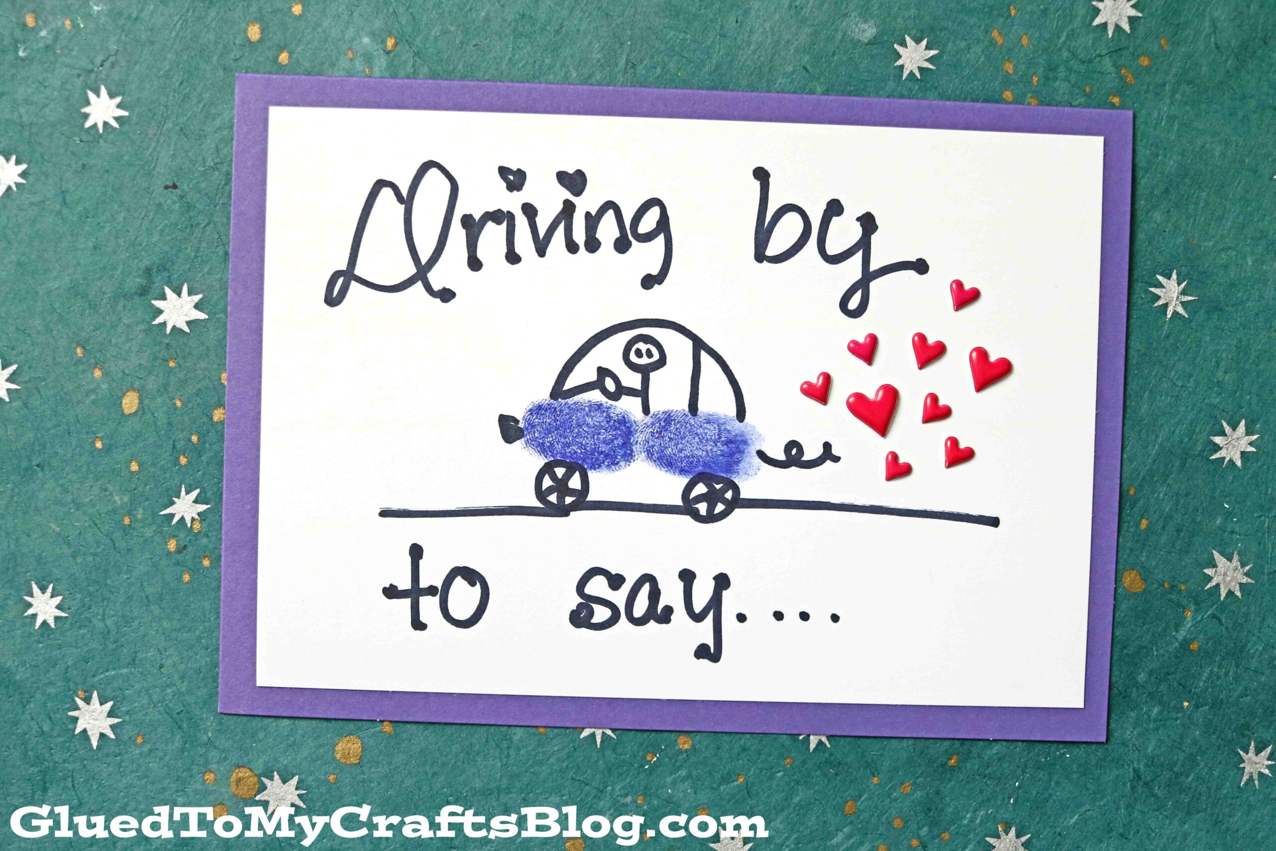 Thumbprint Car Cards For Kids To Recreate For Friends