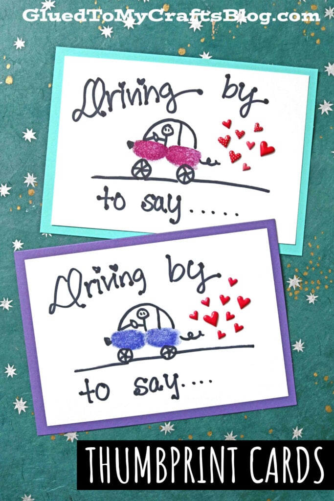 Thumbprint Car Cards For Kids To Recreate For Friends