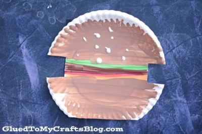 Paper Plate Hamburger Craft Idea
