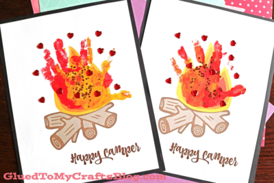 Happy Camper - Handprint Campfire Keepsake Idea For Summer