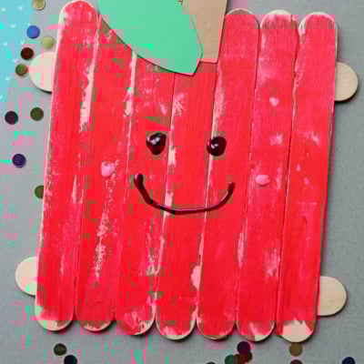 Popsicle Stick Apple Friends - Kid Craft
