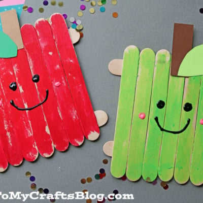Popsicle Stick Apple Friends - Kid Craft