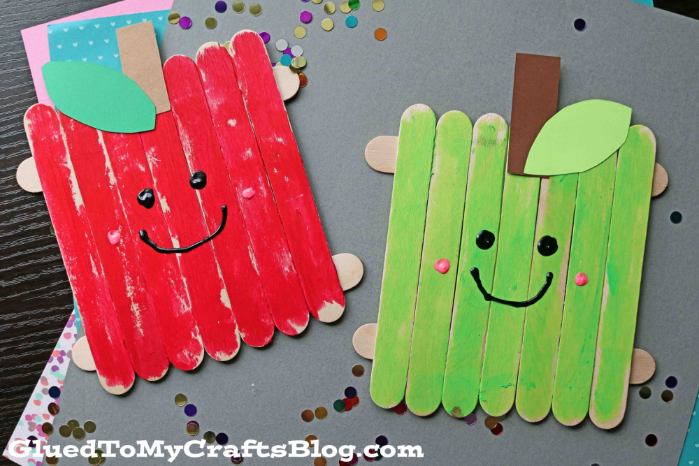 Popsicle Stick Apple Friends Craft