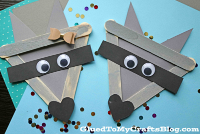A Kissing Hand - Popsicle Stick Raccoon Craft