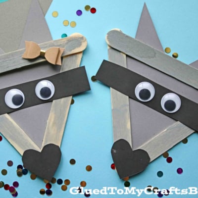 A Kissing Hand - Popsicle Stick Raccoon Craft