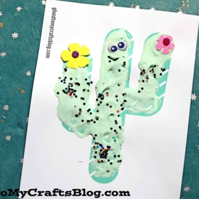 Paper & Puffy Paint Cactus Friends - Kid Craft Idea