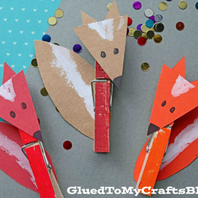 Wood Clothespin Fox Puppets - Kid Craft