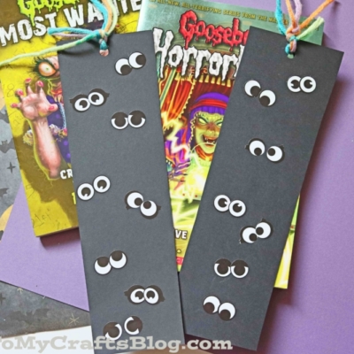 DIY Paper & Sticker Eyeball Halloween Bookmarks