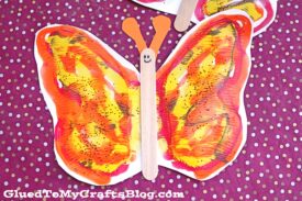 Autumn Paint Splat Butterflies - Kid Craft w/free template