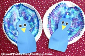 Paper Plate & Paint Splat Peacock - Kid Craft Idea