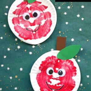 Paper Plate & Paint Splat Apples - Back To School Kid Craft