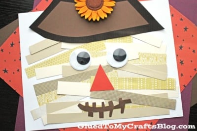 Paper Scrap Scarecrow Craft For Kids