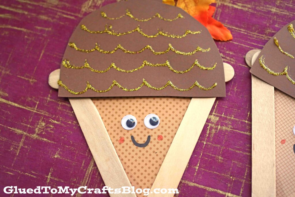 Popsicle Stick Acorn - Kid Craft Idea For Fall