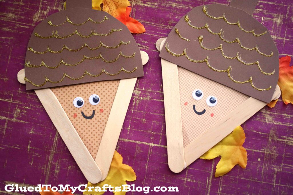 Popsicle Stick Acorns - Kid Craft
