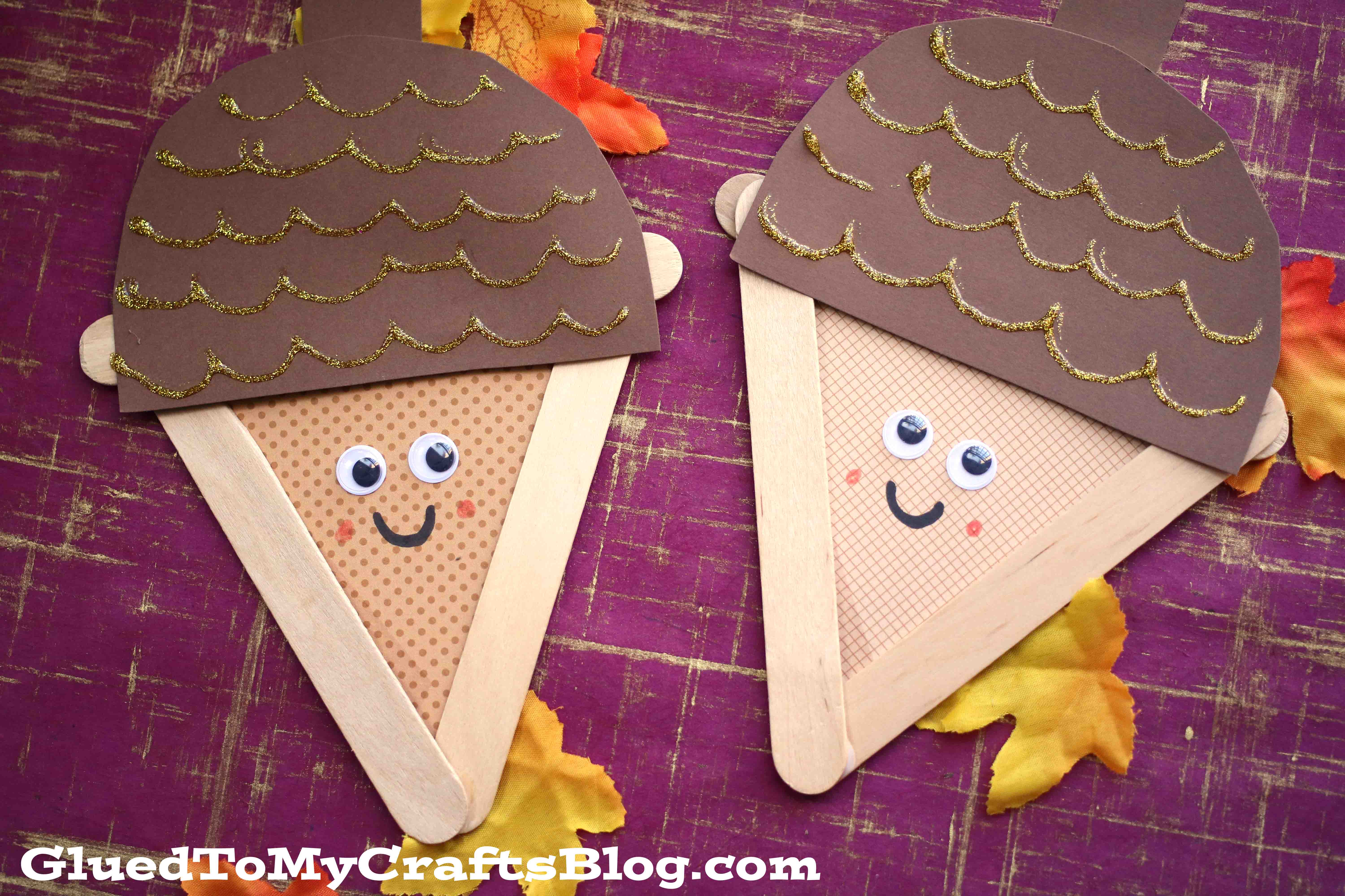 Popsicle Stick Acorns - Kid Craft