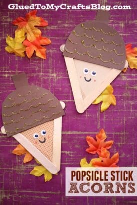 Popsicle Stick Acorns - Kid Craft
