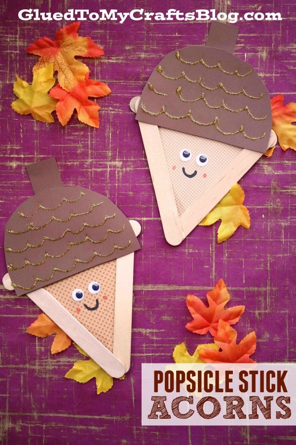 Popsicle Stick Acorns - Kid Craft
