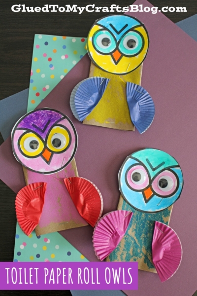 Toilet Paper Roll Owl Craft - GluedToMyCrafts