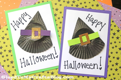 Cupcake Liner Witch Hat Cards