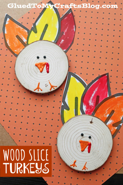 Wood Slice Turkey Decorations